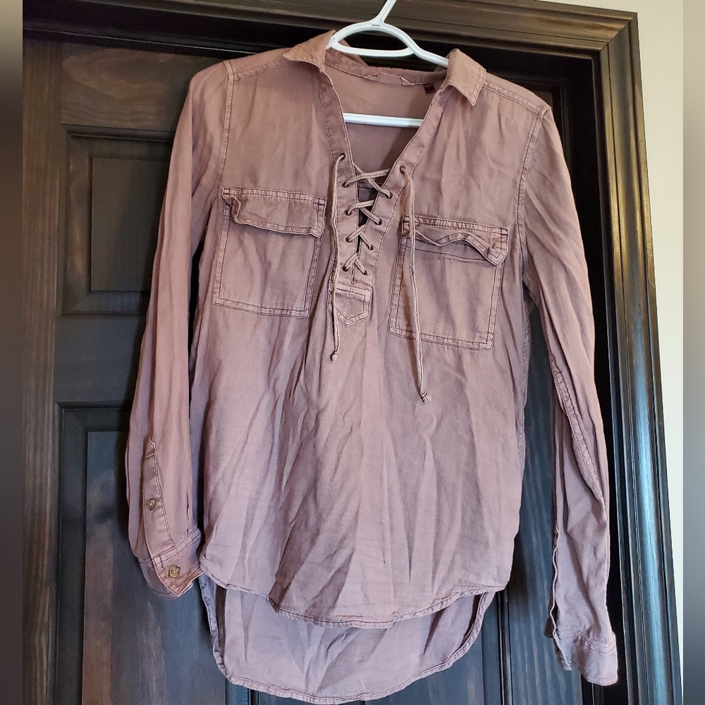 So M Long Sleeve Blouse Purple